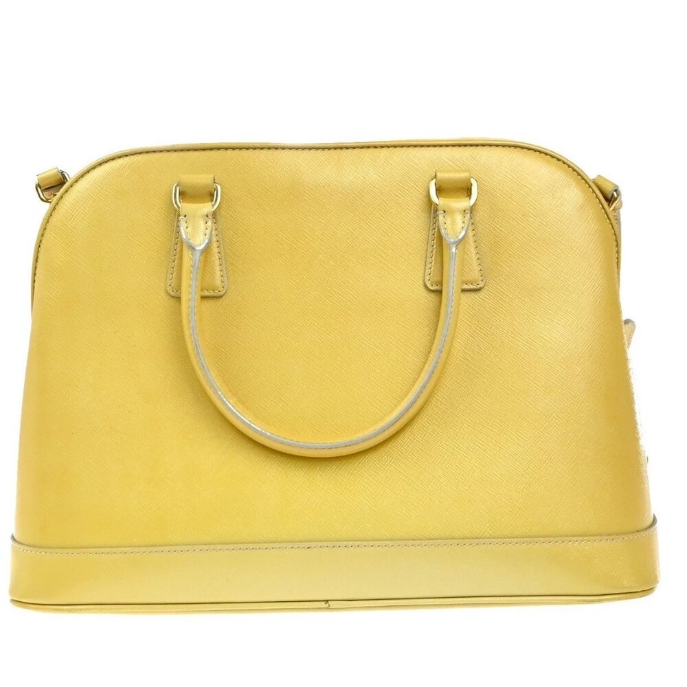 PRADA MILANO 2Way Shoulder Hand Bag Promenade Saffiano Leather Yellow 76EG323 - Picture 3 of 16